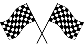 Logo de deux drapeaux en damier croisés.