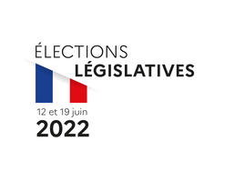 Affiche "élections législatives" avec un visuel du drapeau français.