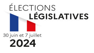 Logo "Elections législatives du 30 juin et 7 juillet 2024".