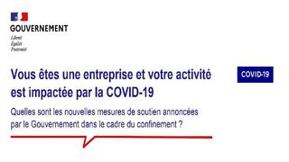 Affiche "Vous êtes une entreprise et votre activité est impactée par la COVID-19 ? ".