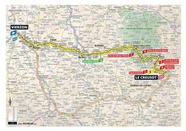 Carte de l'itinéraire du Tour de France lors de l'étape passant par Nevers.